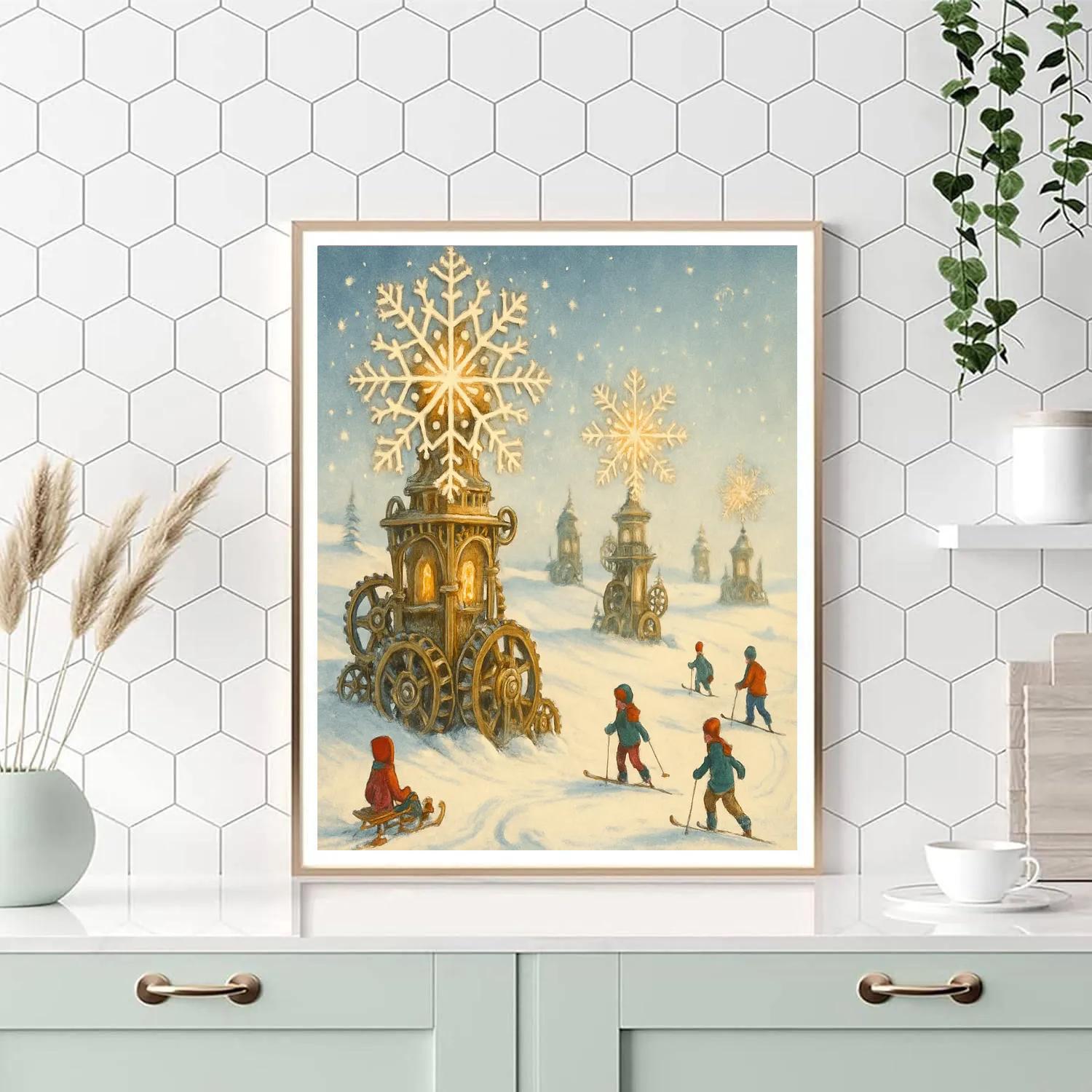 Christmas Clockwork Snow Field DIY paint by numbers