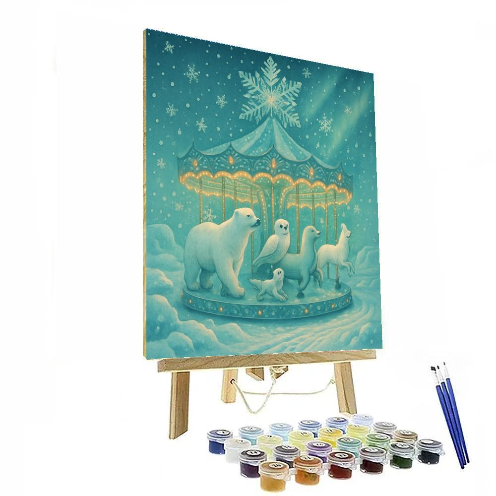 Snowflake Carousel Of Arctic Animals paint by numbers
