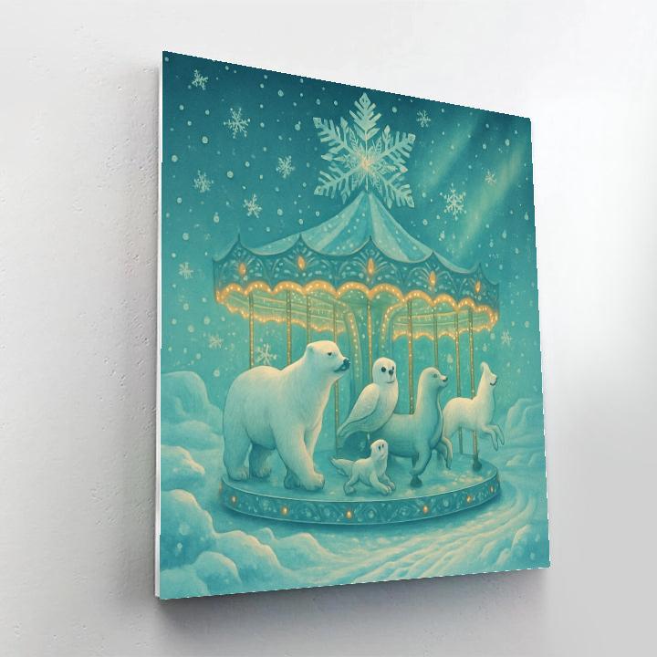 Snowflake Carousel Of Arctic Animals paint by numbers