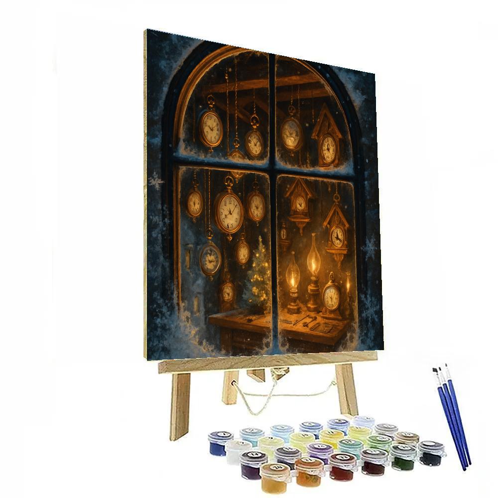 Christmas Window Of The Clockmakers Loft Numbered painting kits