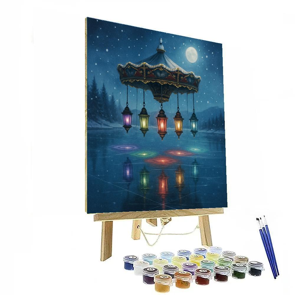 Christmas Carousel Of Floating Lanterns Numbered painting kits
