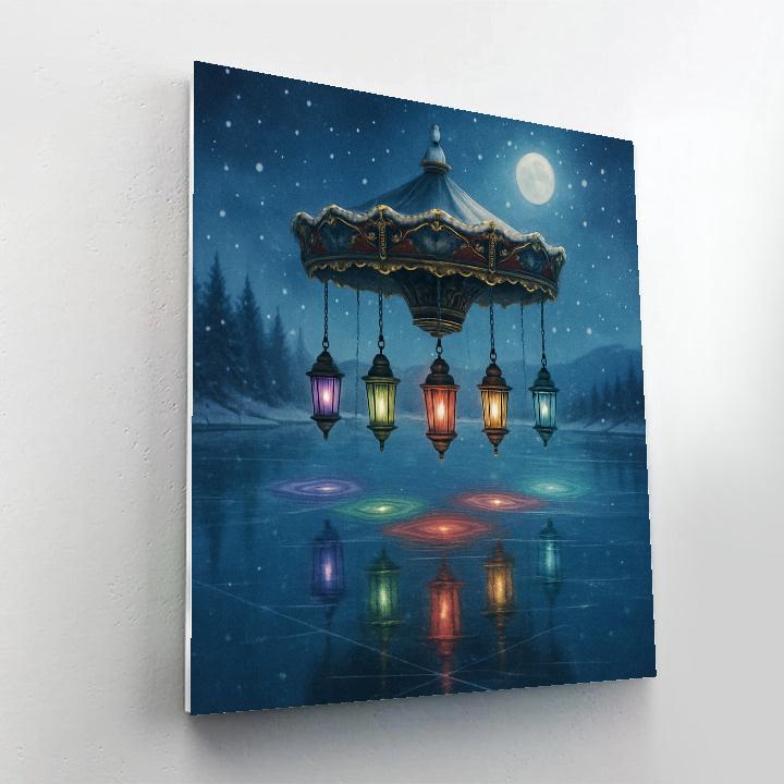 Christmas Carousel Of Floating Lanterns Numbered painting kits