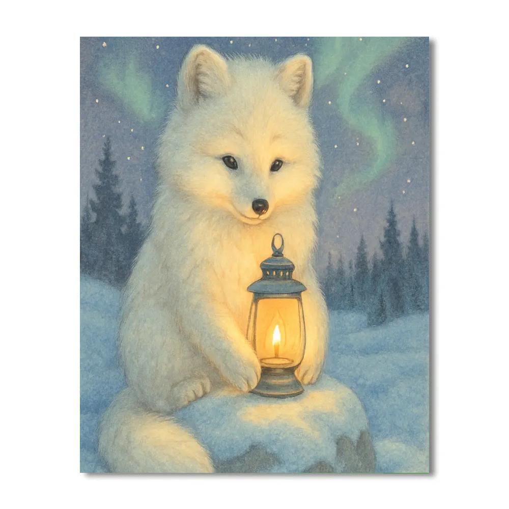 Arctic Fox Lantern Keeper Paint by numbers art