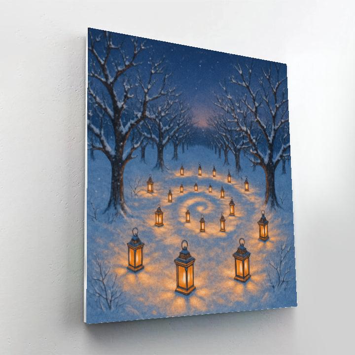 Frozen Orchard Lantern Spiral Numbered painting kits