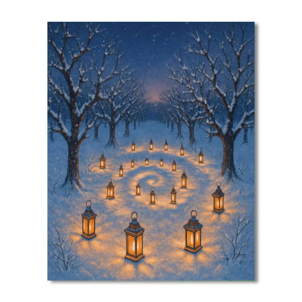 Frozen Orchard Lantern Spiral Numbered painting kits