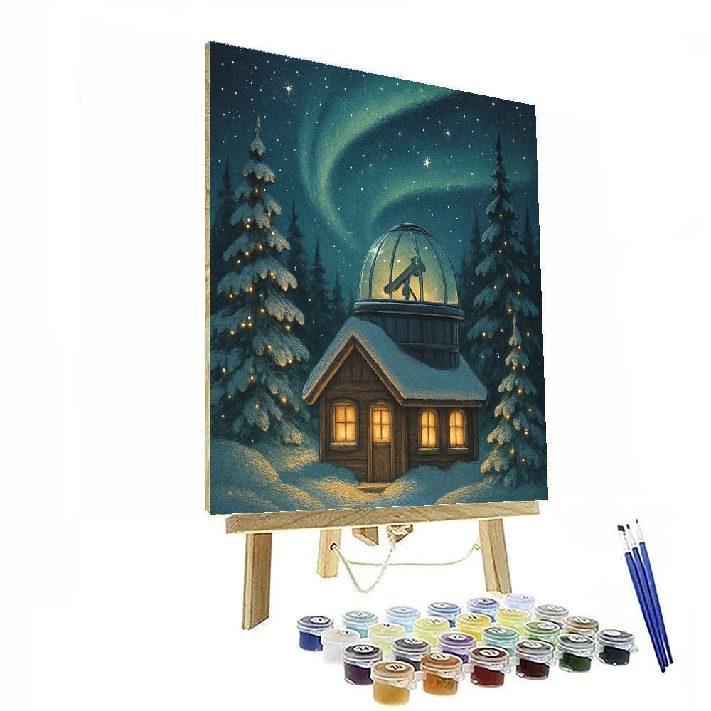 Snowbound Christmas Observatory Cabin paint by numbers