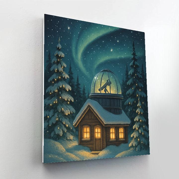 Snowbound Christmas Observatory Cabin paint by numbers