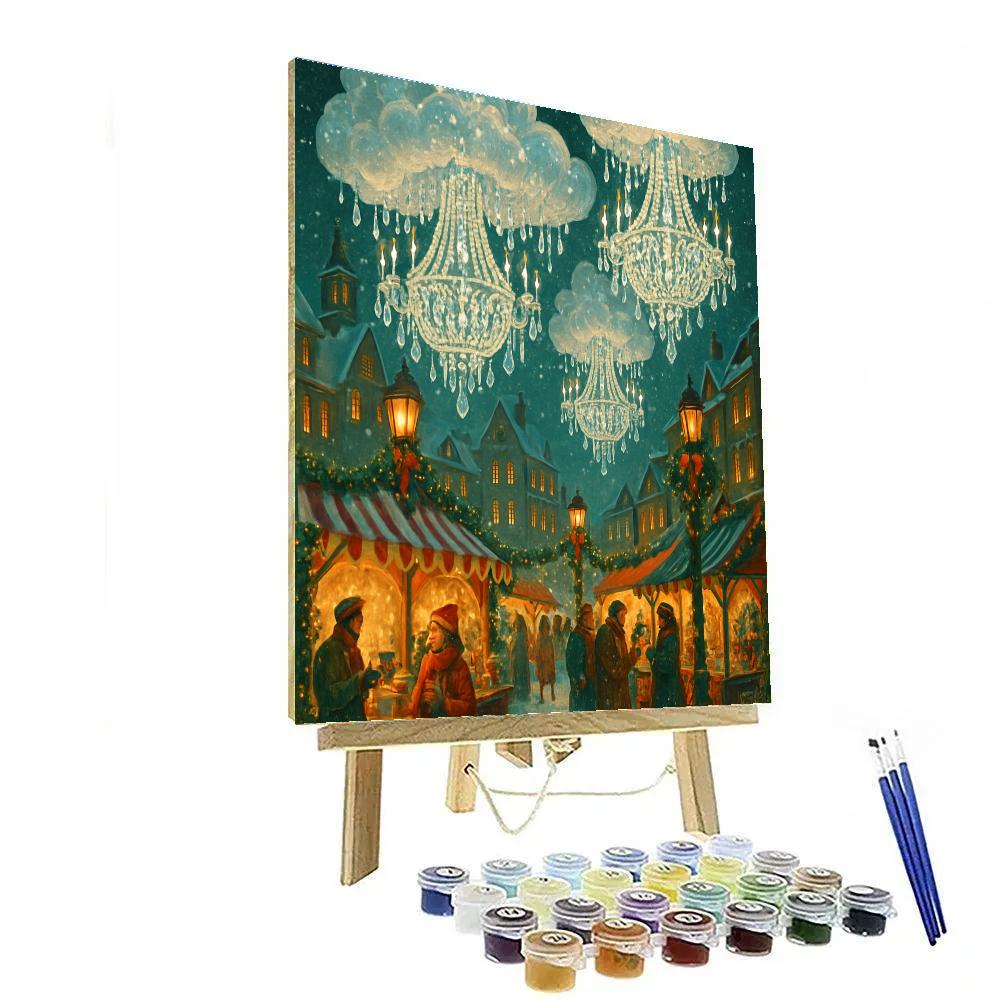 Holiday Market Beneath Crystal Chandelier Sky Paint by numbers kits
