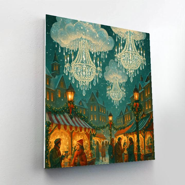 Holiday Market Beneath Crystal Chandelier Sky Paint by numbers kits