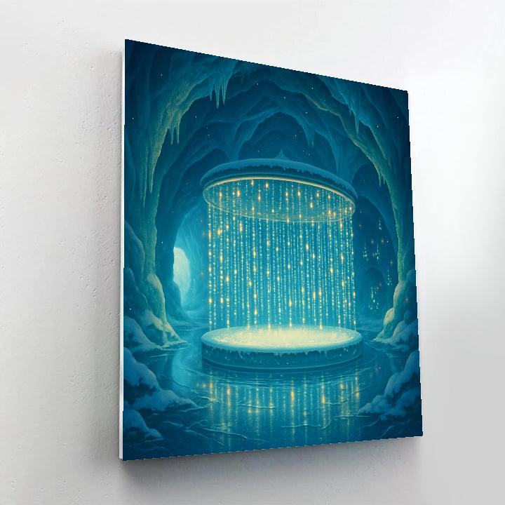 Christmas Ice Cave Carousel Of Lights Number painting