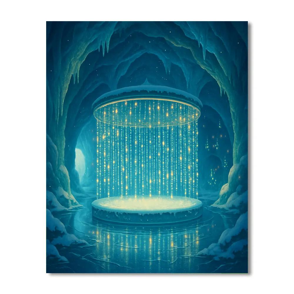 Christmas Ice Cave Carousel Of Lights Number painting