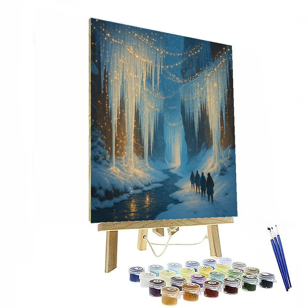 Christmas Fairy Lights In Icicle Canyon Paint by numbers kits