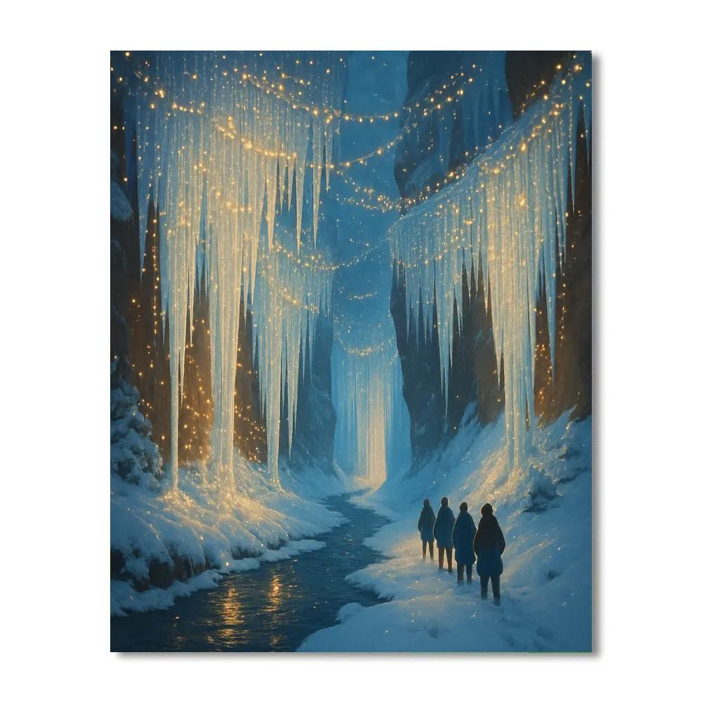 Christmas Fairy Lights In Icicle Canyon Paint by numbers kits