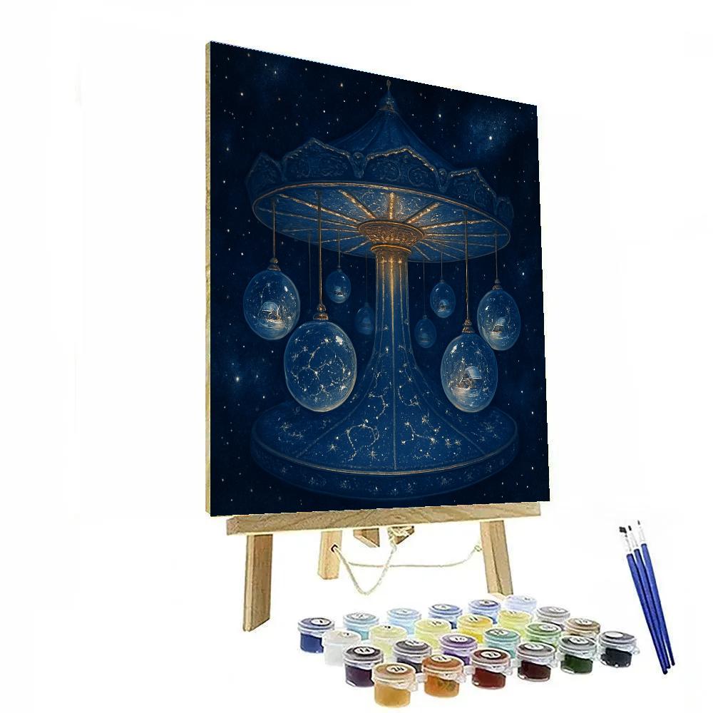 Christmas Night Carousel Of Constellations Painting by numbers kit