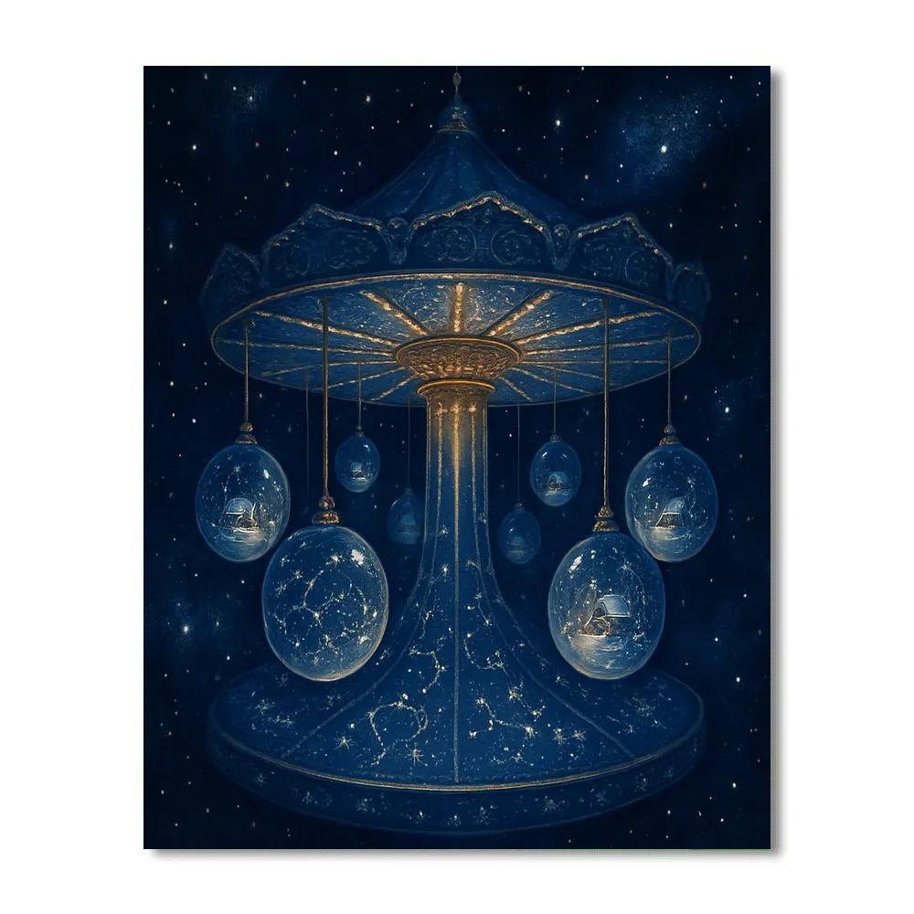 Christmas Night Carousel Of Constellations Painting by numbers kit