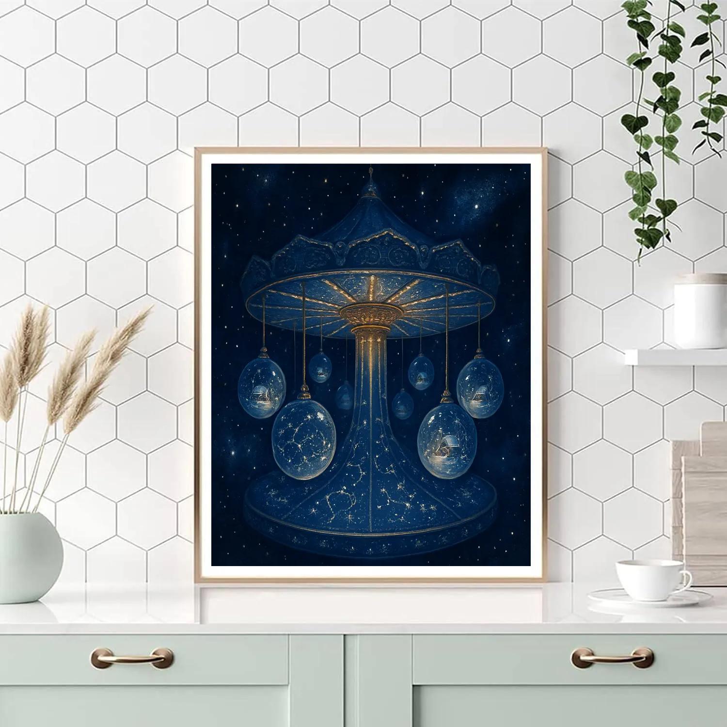 Christmas Night Carousel Of Constellations Painting by numbers kit
