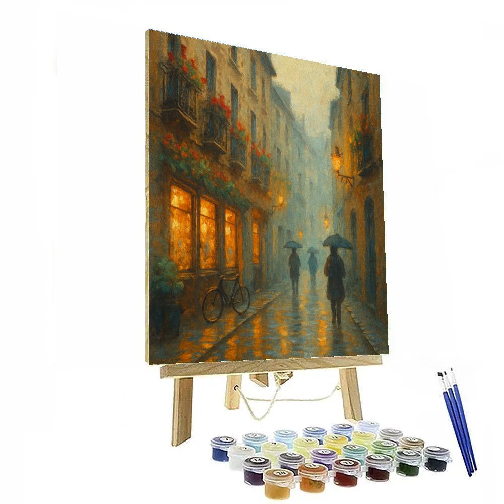 Rainlit Balconies In The Quiet Quarter Paint by numbers art