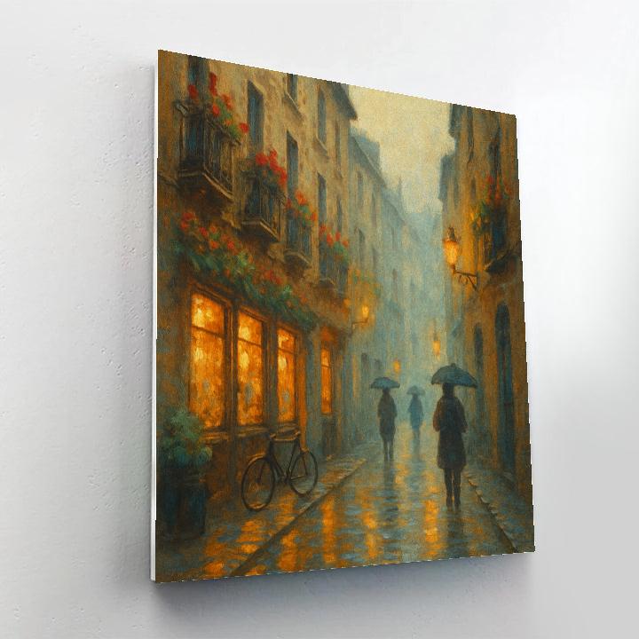 Rainlit Balconies In The Quiet Quarter Paint by numbers art