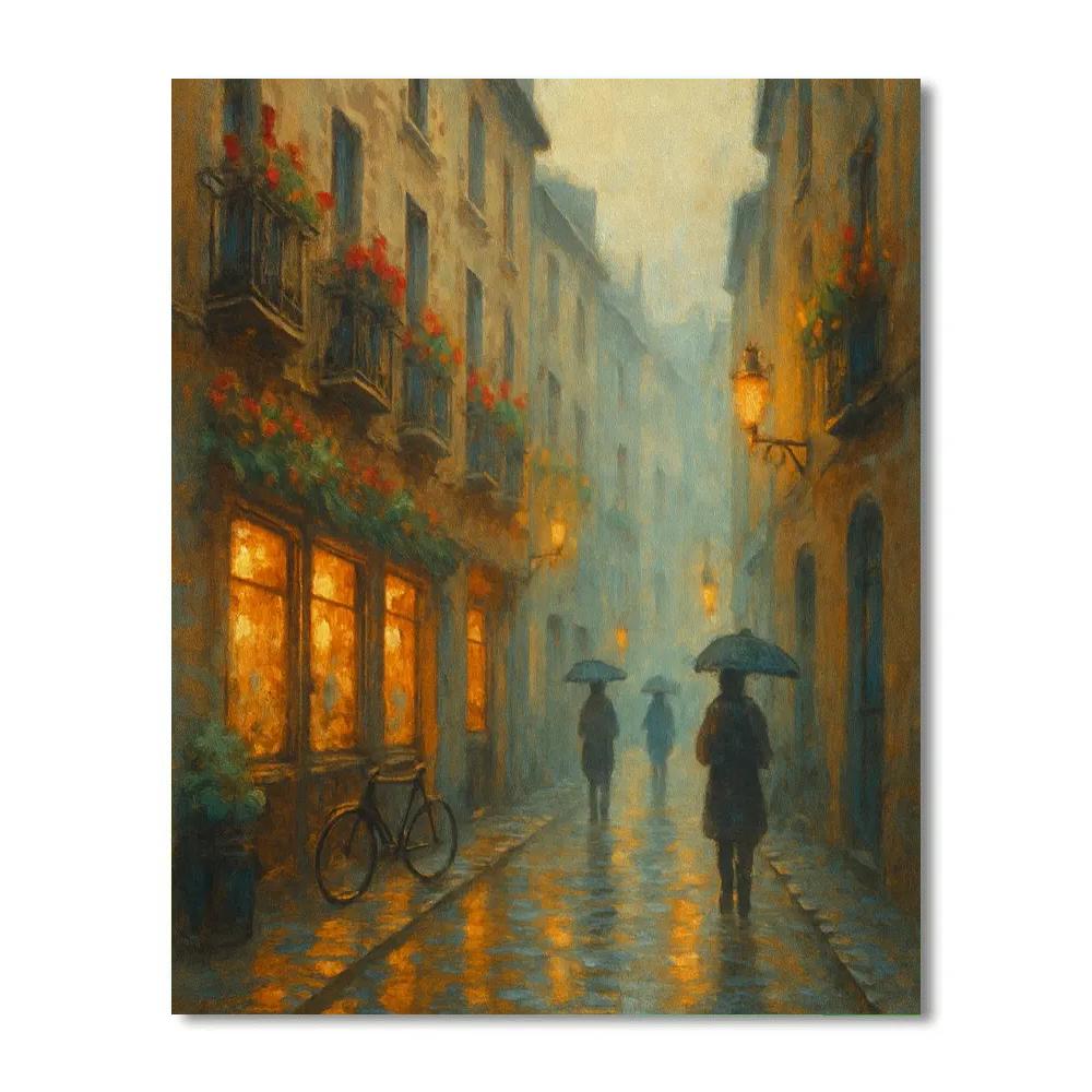 Rainlit Balconies In The Quiet Quarter Paint by numbers art