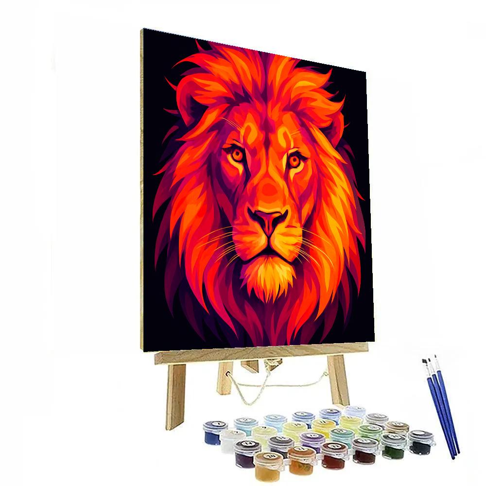Solar Roar Lion Portrait Paint by numbers art