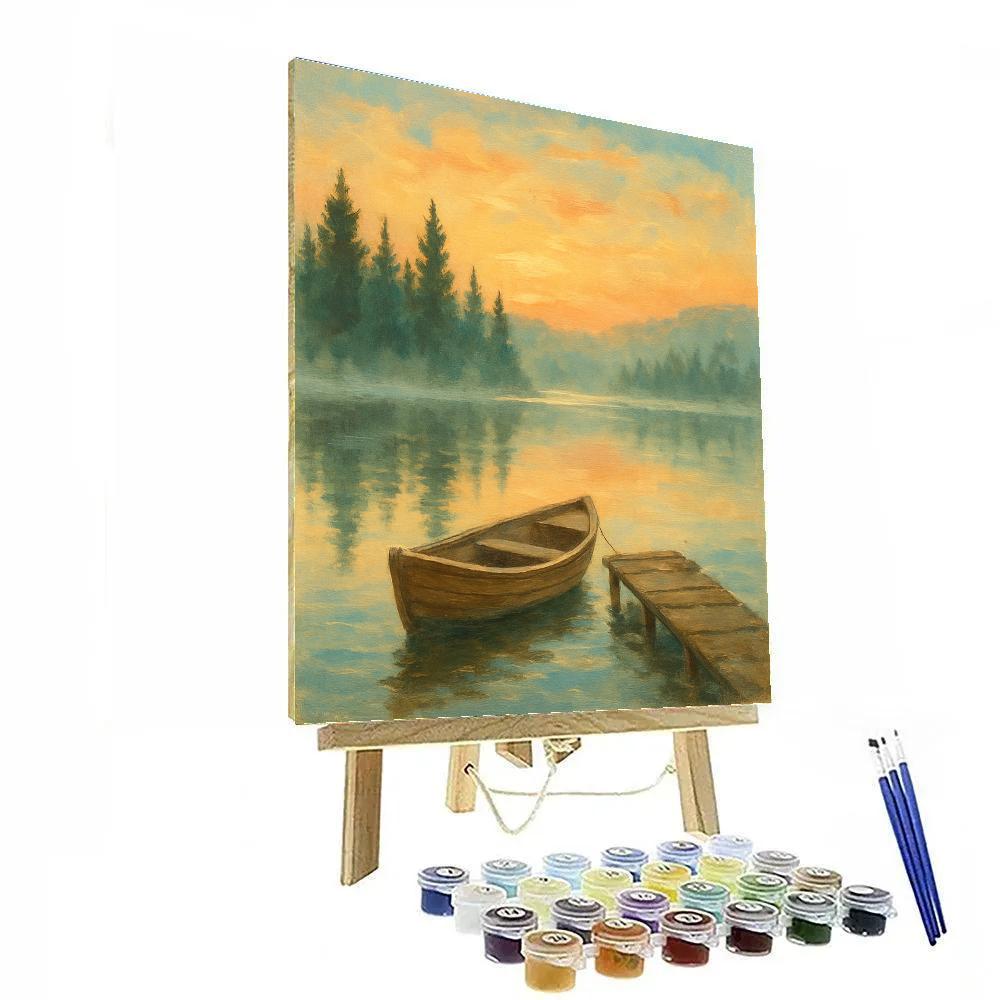 Golden Rowboat Haven Paint by numbers kits