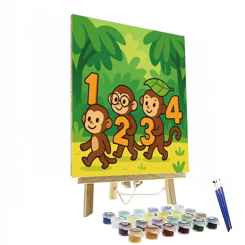 Rainforest Math Monkey Parade Numbered painting kits