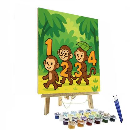 Rainforest Math Monkey Parade Numbered painting kits