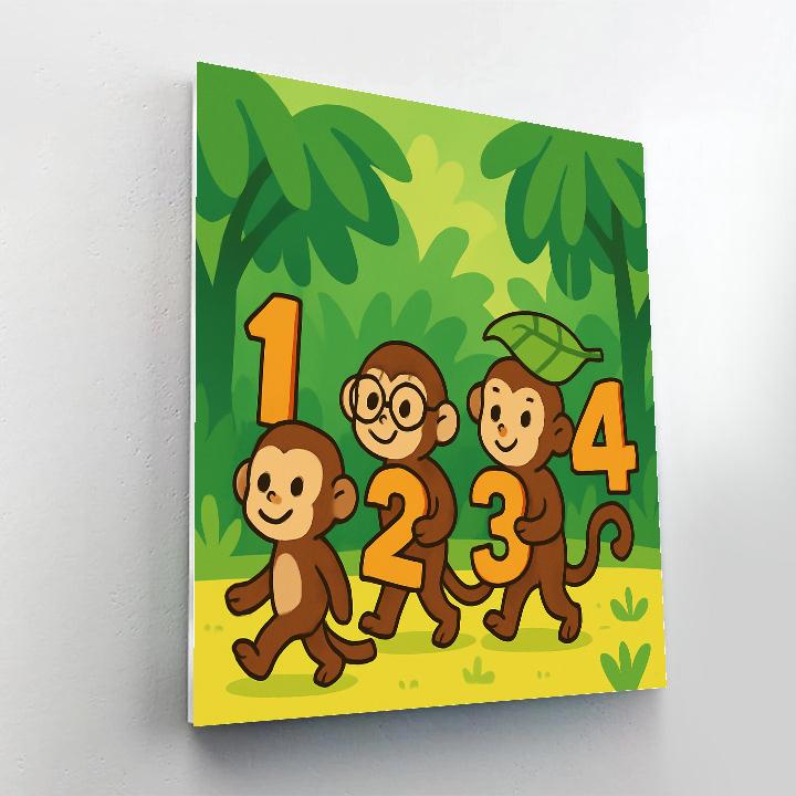 Rainforest Math Monkey Parade Numbered painting kits