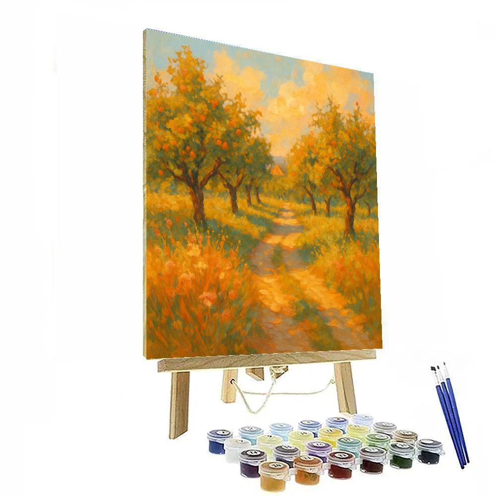 Golden Orchard Path At Summers Edge paint by number