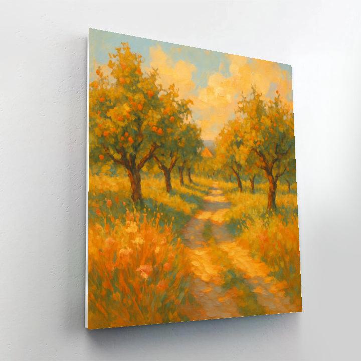 Golden Orchard Path At Summers Edge paint by number