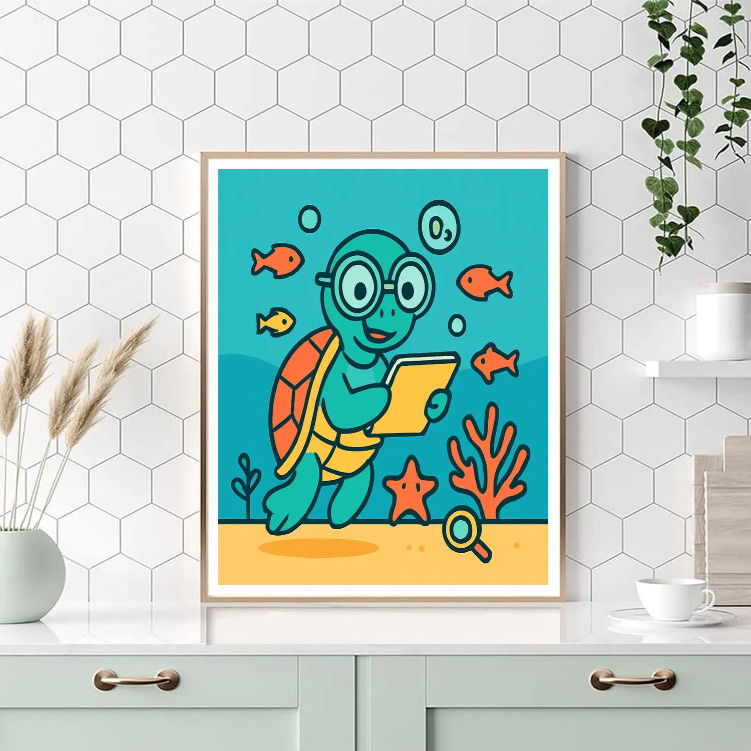 Coral Reef Science Turtle Lab Paint by numbers kits