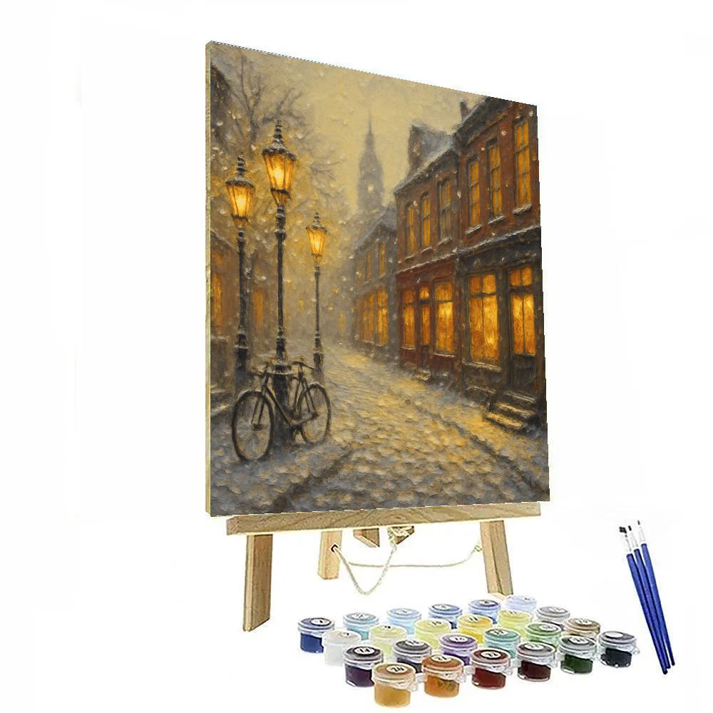 First Snow On Lantern Row Paint by numbers art