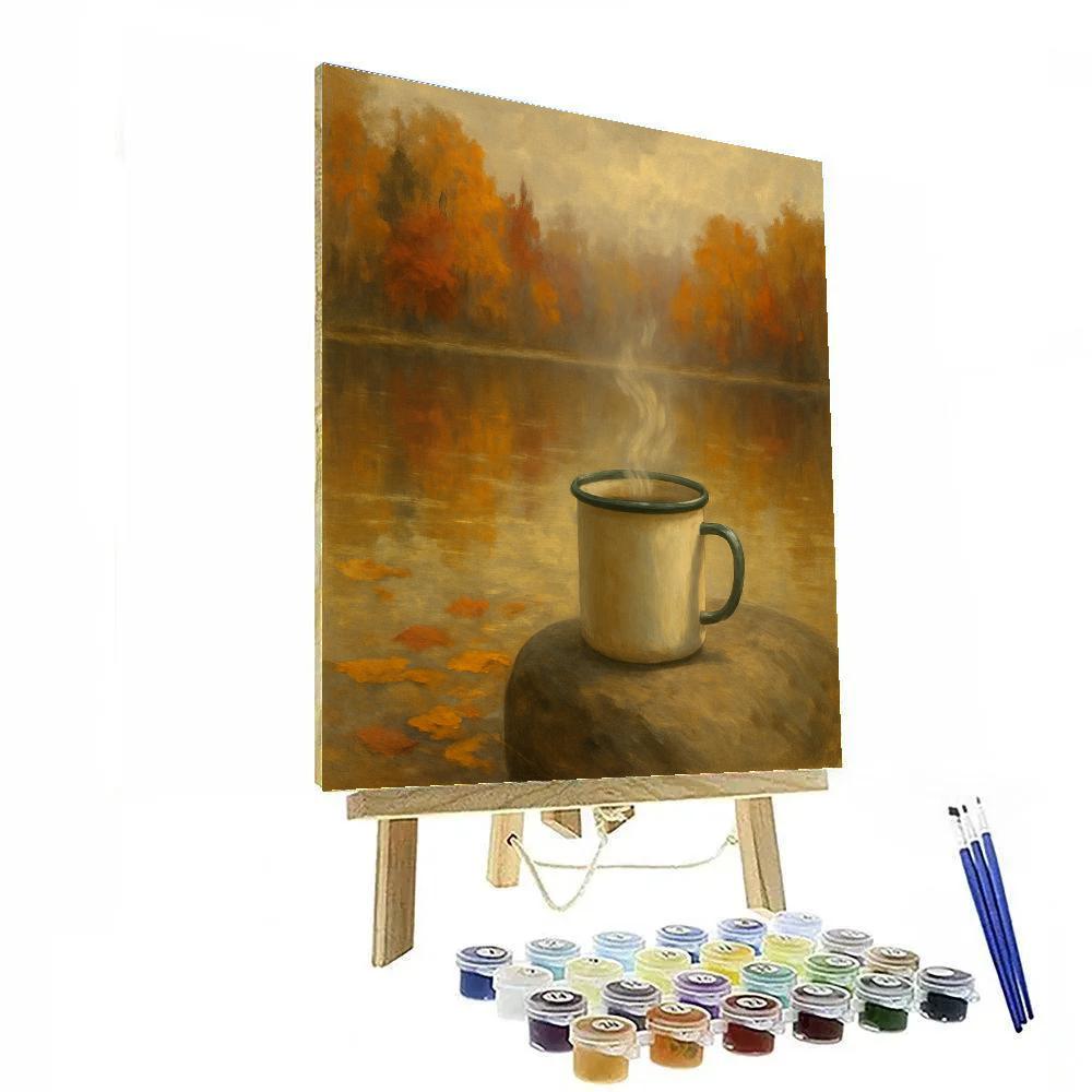 Autumn Mug By The Lake Numbered painting kits