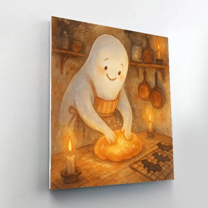 Ghost Baker In The Pumpkin Kitchen Painting by numbers kit