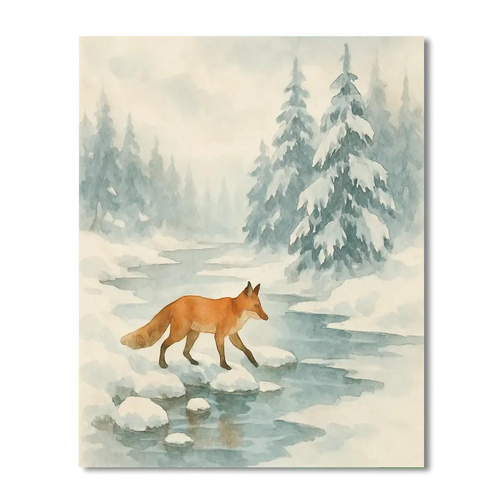 Fox Crossing The Crystal Creek Number painting