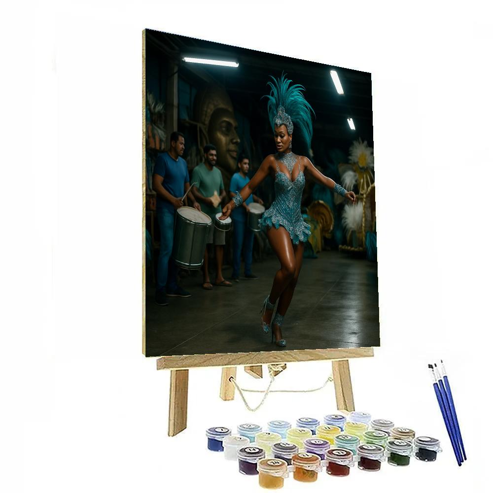 Rio Carnival Samba School Rehearsal Night paint by color