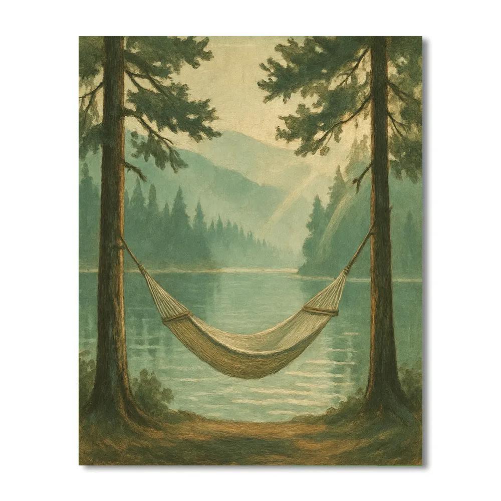 Pine Shore Hammock Morning Number painting