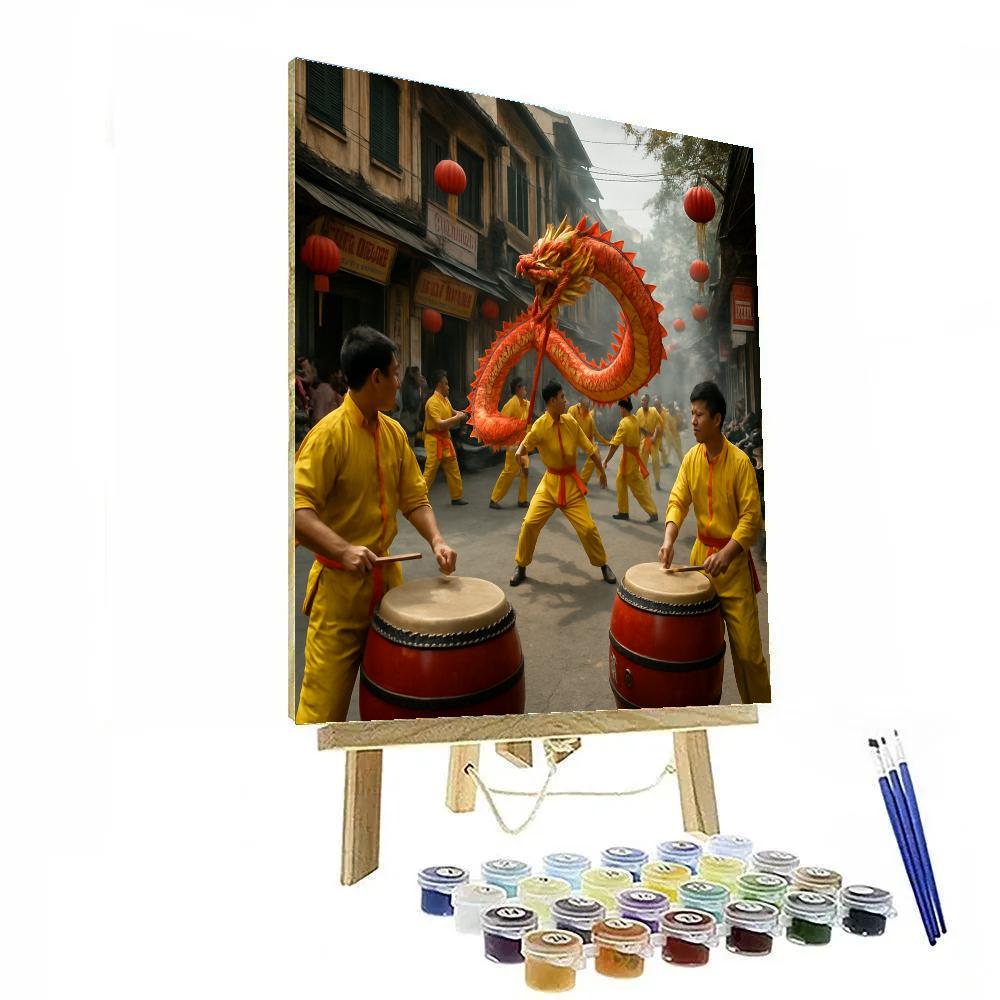 Lunar New Year Dragon Dance In Hanoi Old Quarter DIY paint by numbers