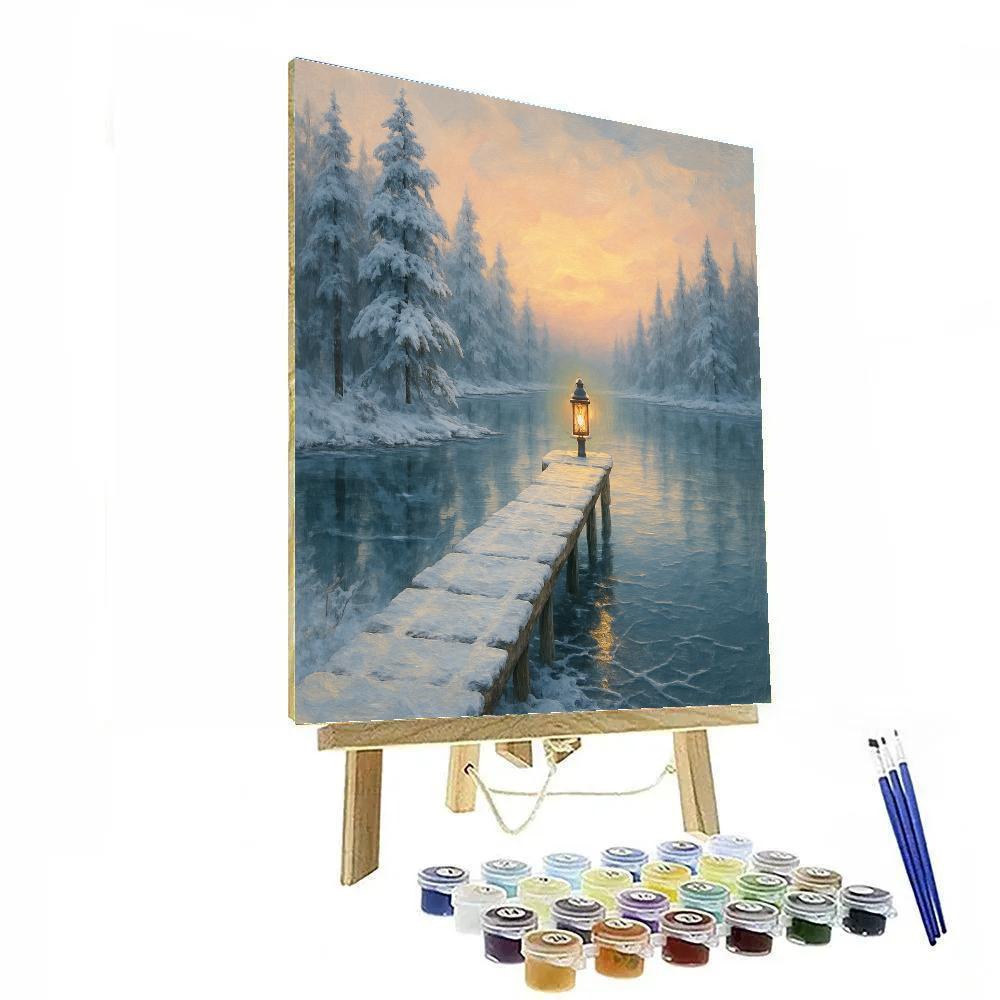 Winter Lantern Lake Glow paint by color