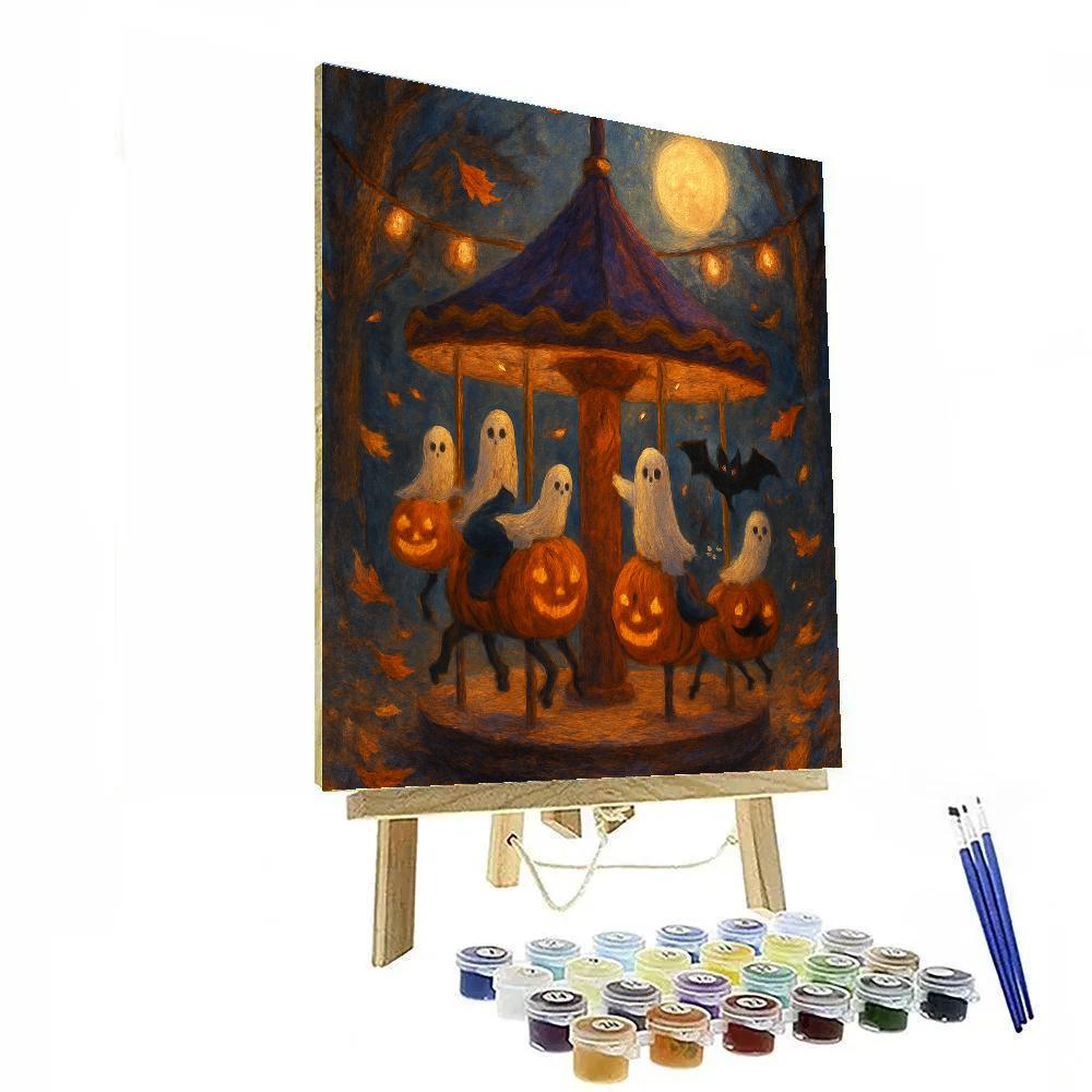 Pumpkin Carousel Under The Harvest Moon DIY paint by numbers