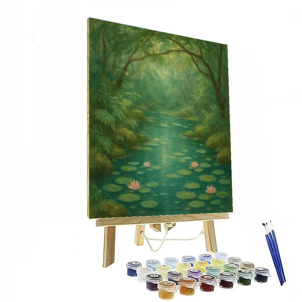 Secret Lily Pond Retreat paint by number