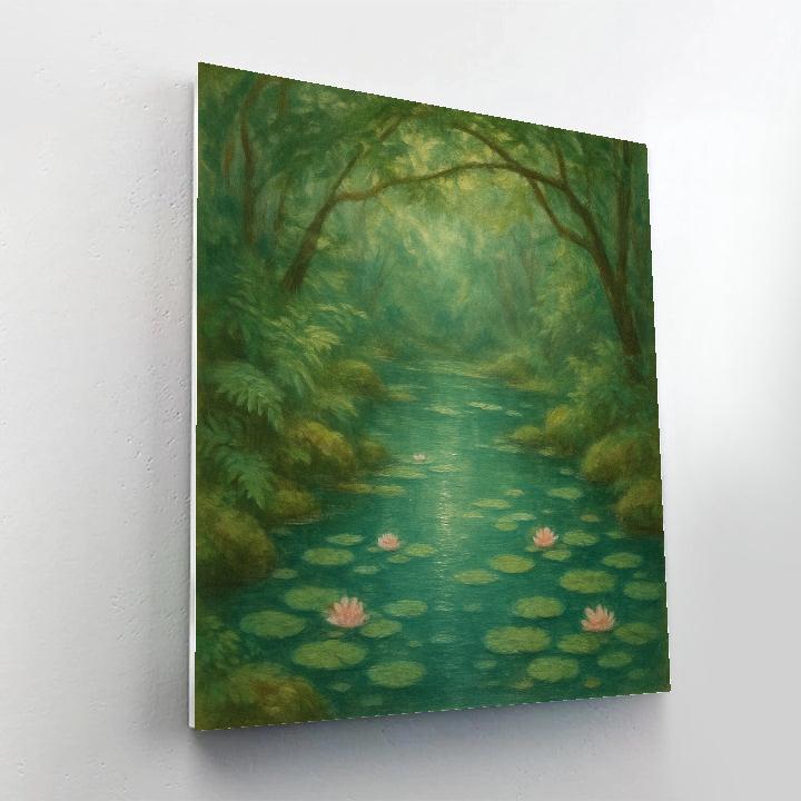 Secret Lily Pond Retreat paint by number