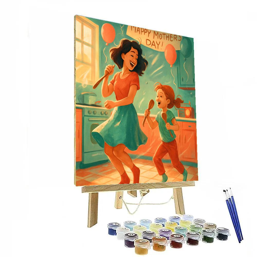 Kitchen Dance Party For Mom Number painting