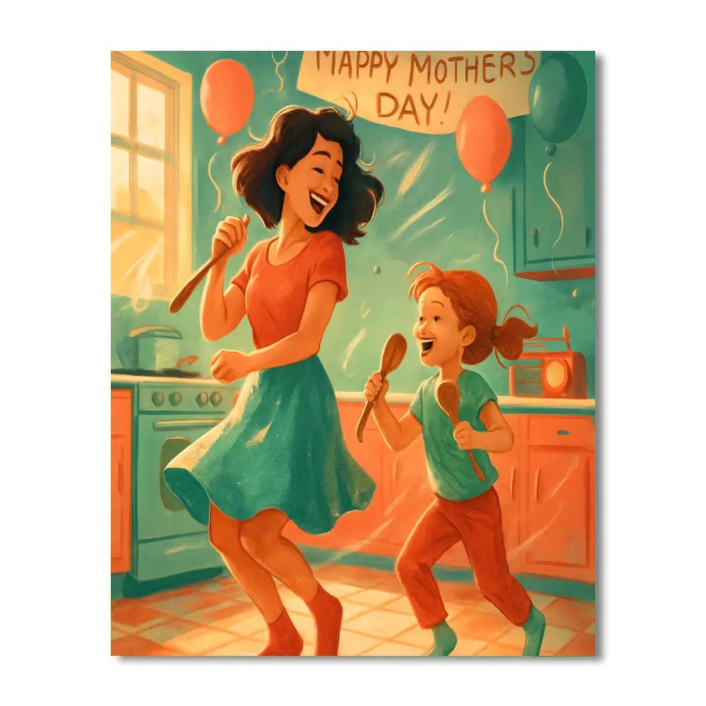 Kitchen Dance Party For Mom Number painting