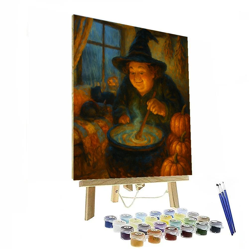 Autumn Cauldron By The Window Seat Paint by numbers kits