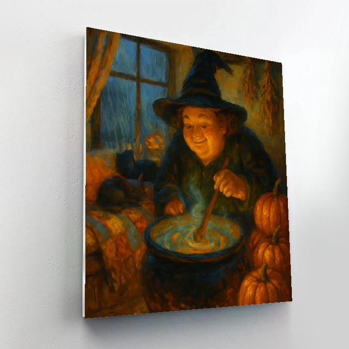 Autumn Cauldron By The Window Seat Paint by numbers kits