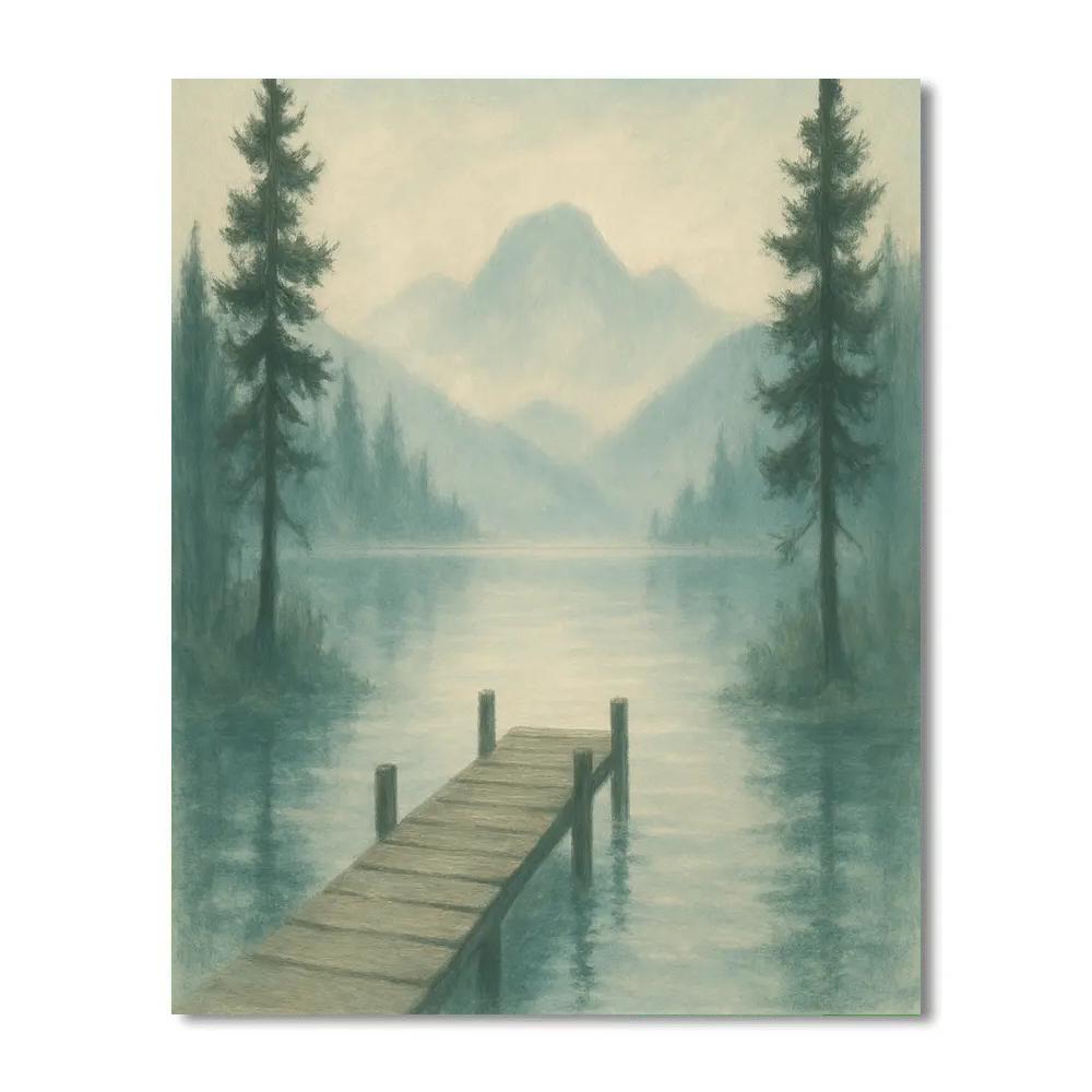 Morning Mist Dockside Pines DIY paint by numbers