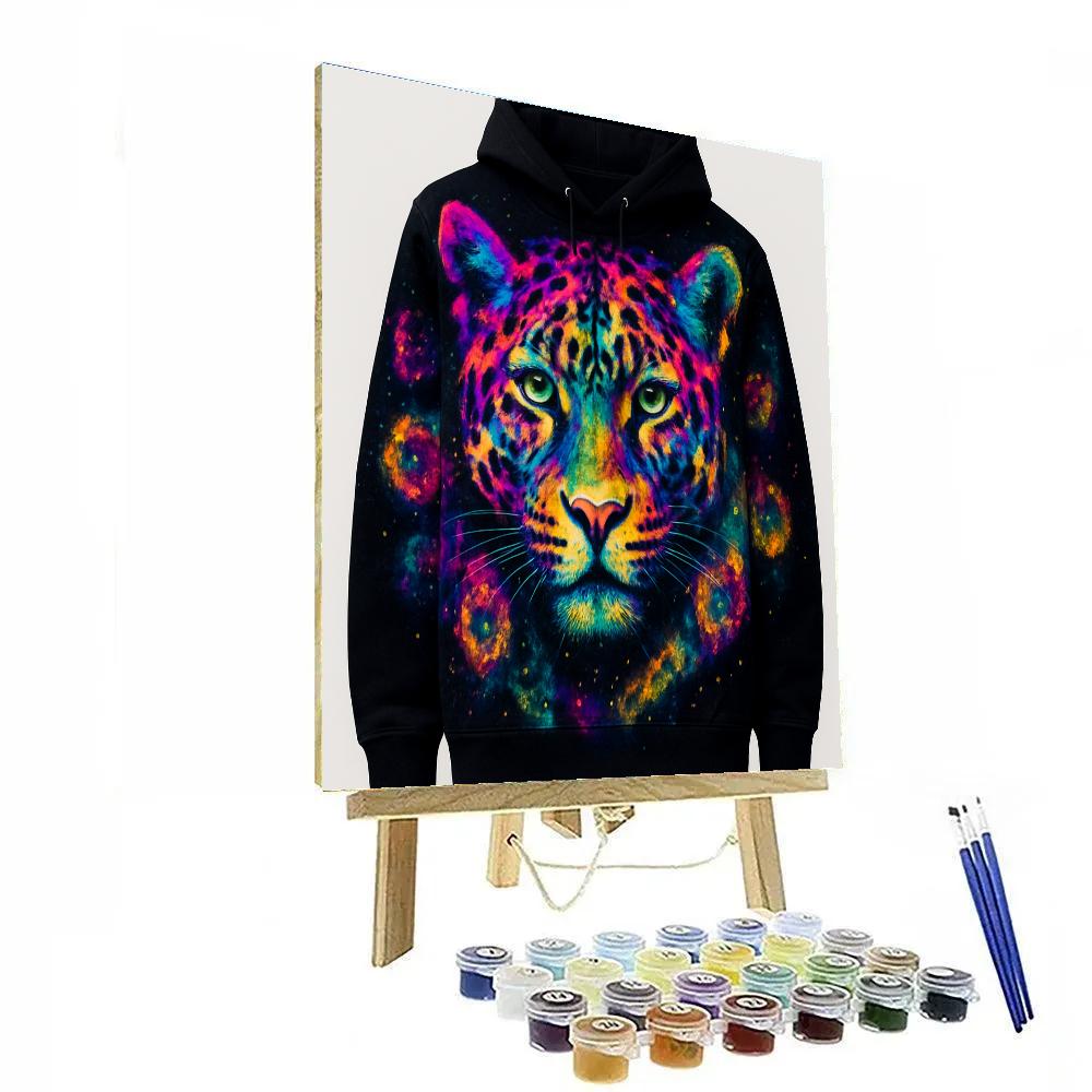 Galactic Jaguar Spectrum Paint by numbers art