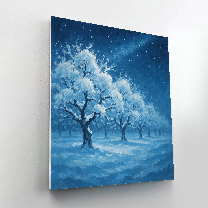 Starlit Orchard After Snowfall Numbered painting kits