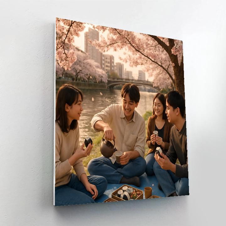 Cherry Blossom Hanami Picnic In Tokyo paint by numbers